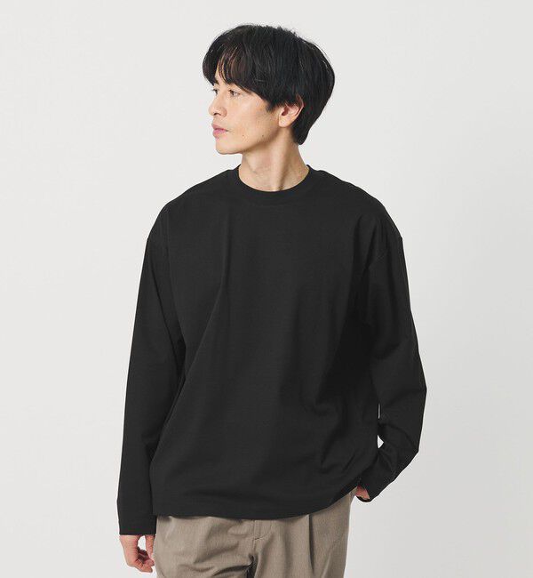 BEAUTY&YOUTH UNITED ARROWS「プラチナ ポンチ クルーネック カットソー 抗菌防臭」|Tシャツ・カットソー|BLACK