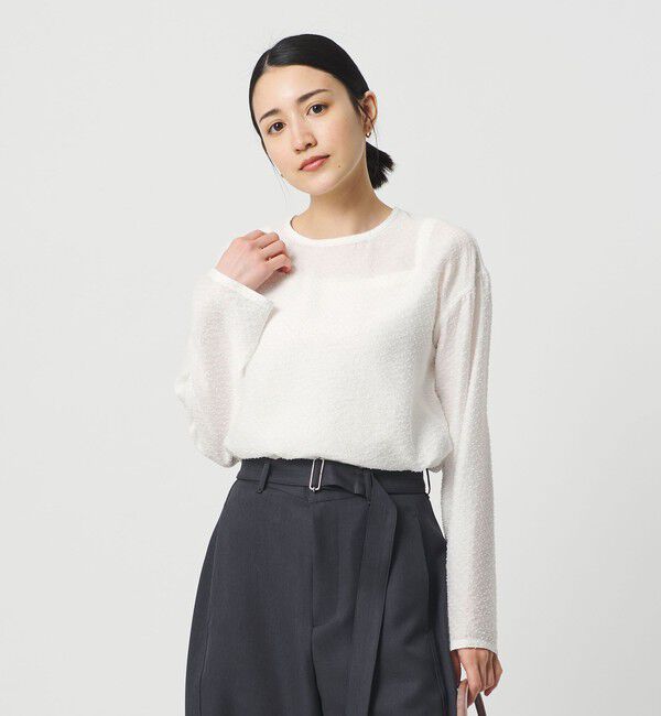 BEAUTY&YOUTH UNITED ARROWS「ピンドット シアージャガード ブラウス ウォッシャブル」|シャツ・ブラウス|WHITE