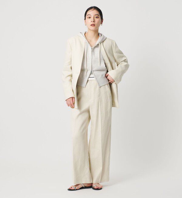 BEAUTY&YOUTH UNITED ARROWS「麻ブレンド カラーレス シングル ジャケット UVカット」|ノーカラージャケット|