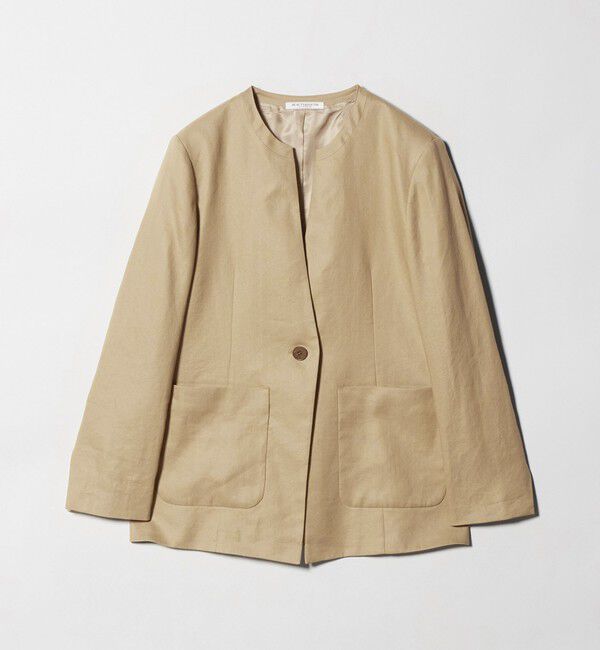 BEAUTY&YOUTH UNITED ARROWS「麻ブレンド カラーレス シングル ジャケット UVカット」|ノーカラージャケット|