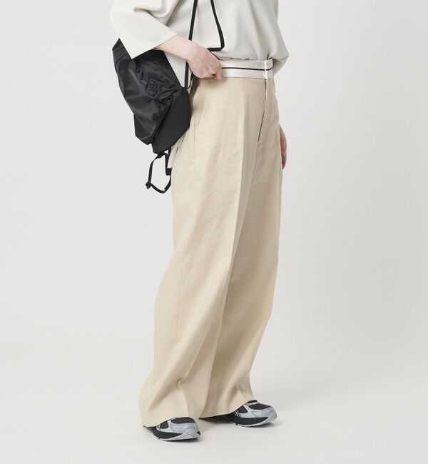 BEAUTY&YOUTH UNITED ARROWS「麻ブレンド マーベルト ワイドパンツ UVカット」|チノ|