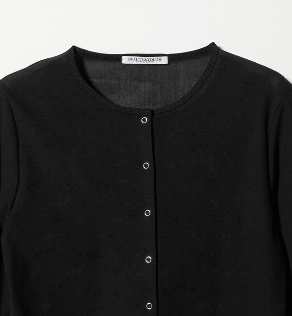 BEAUTY&YOUTH UNITED ARROWS「リングボタン チュール カーディガン ウォッシャブル 接触冷感」|カーディガン|