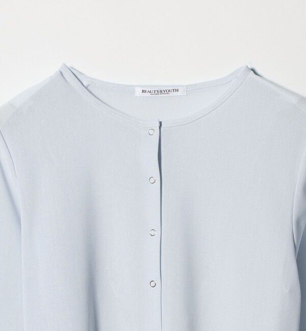 BEAUTY&YOUTH UNITED ARROWS「リングボタン チュール カーディガン ウォッシャブル 接触冷感」|カーディガン|
