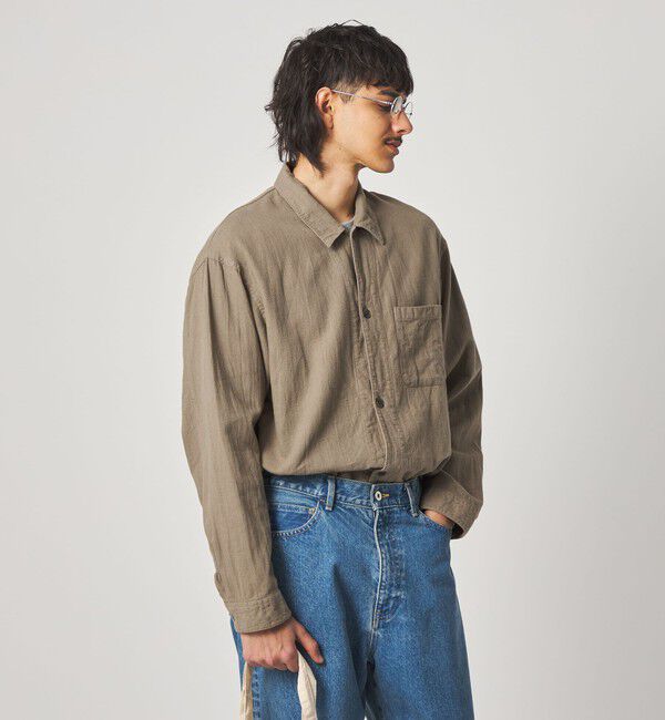 STEVEN ALAN「＜Steven Alan＞ CL クレープ オープンカラー オーバー シャツ」|シャツ・ブラウス|