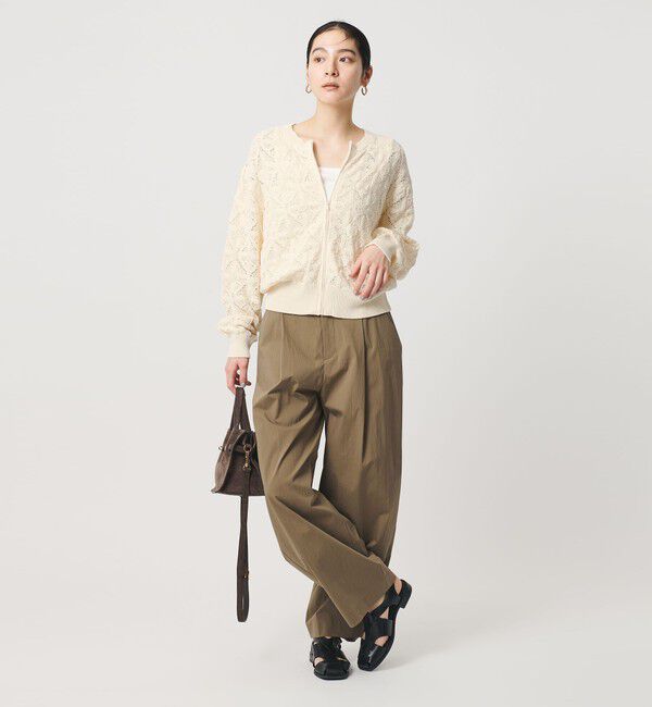 BEAUTY&YOUTH UNITED ARROWS「【WEB限定 Wardrobe DAILY MINIMAL】レース ジップカーディガン ウォッシャブル」|カーディガン|