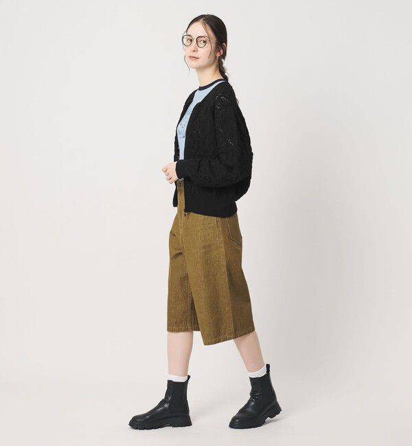 BEAUTY&YOUTH UNITED ARROWS「【WEB限定 Wardrobe DAILY MINIMAL】レース ジップカーディガン ウォッシャブル」|カーディガン|BLACK