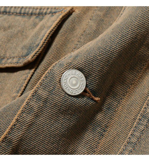 BEAMS「フェード デニム ルーズ カバーオールジャケット」|ブルゾン・スタジャン|