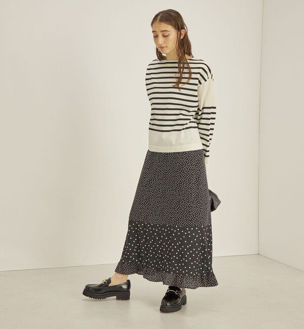 SHIPS for women「〈手洗い可能〉切替 プリント セミフレア スカート」|スカート|