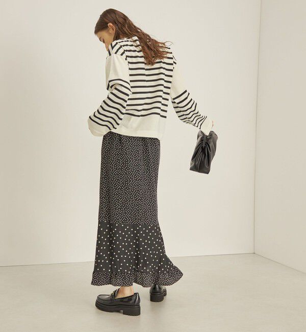 SHIPS for women「〈手洗い可能〉切替 プリント セミフレア スカート」|スカート|