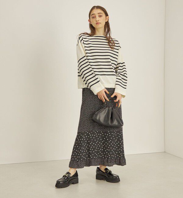 SHIPS for women「〈手洗い可能〉切替 プリント セミフレア スカート」|スカート|