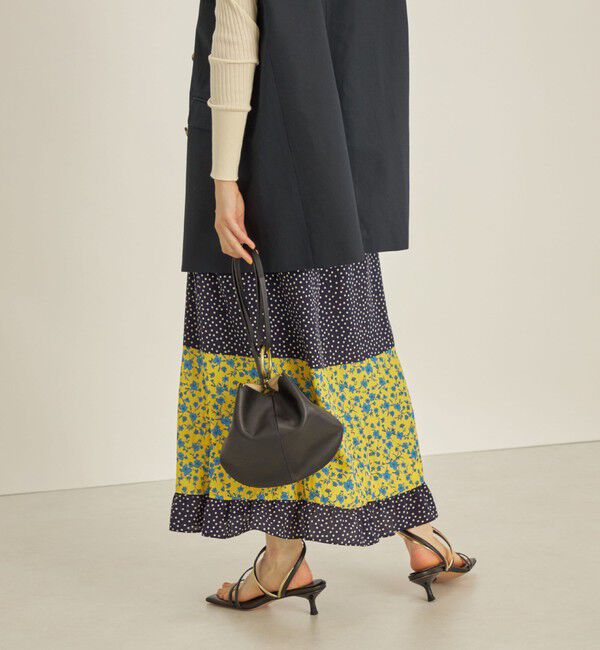 SHIPS for women「〈手洗い可能〉切替 プリント セミフレア スカート」|スカート|