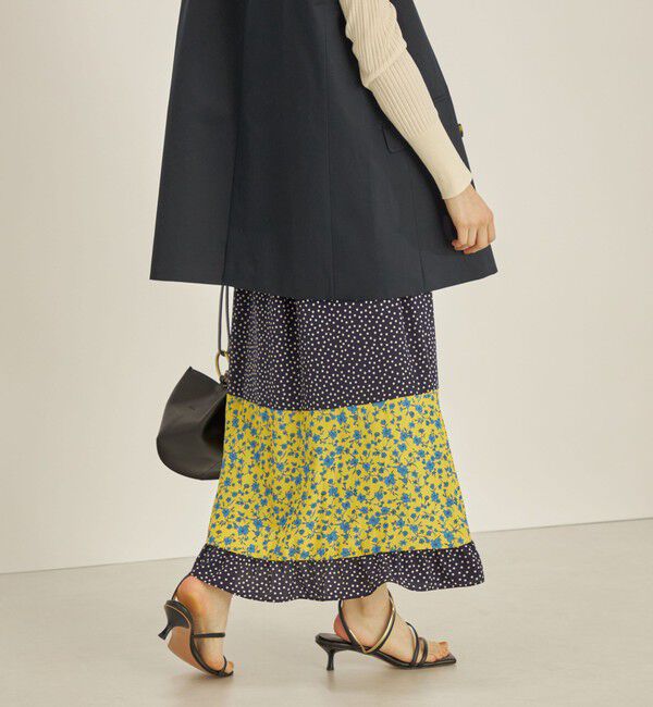 SHIPS for women「〈手洗い可能〉切替 プリント セミフレア スカート」|スカート|