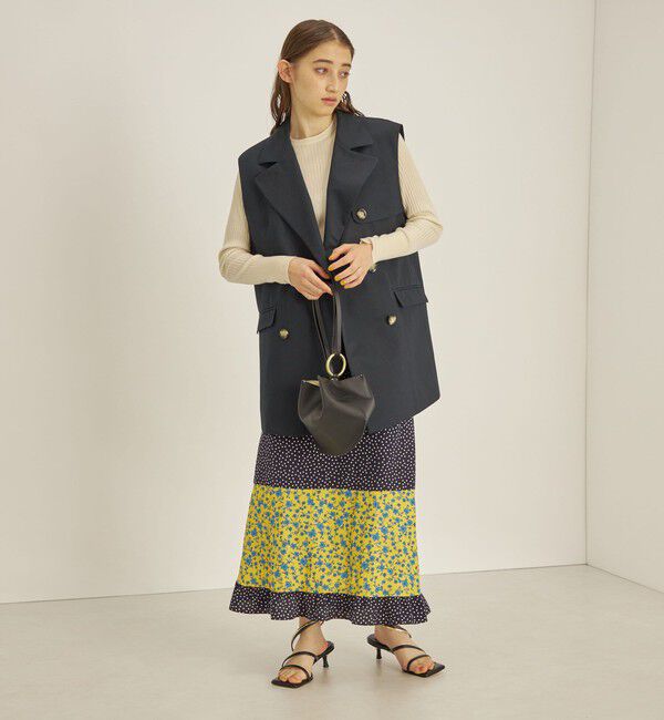 SHIPS for women「〈手洗い可能〉切替 プリント セミフレア スカート」|スカート|