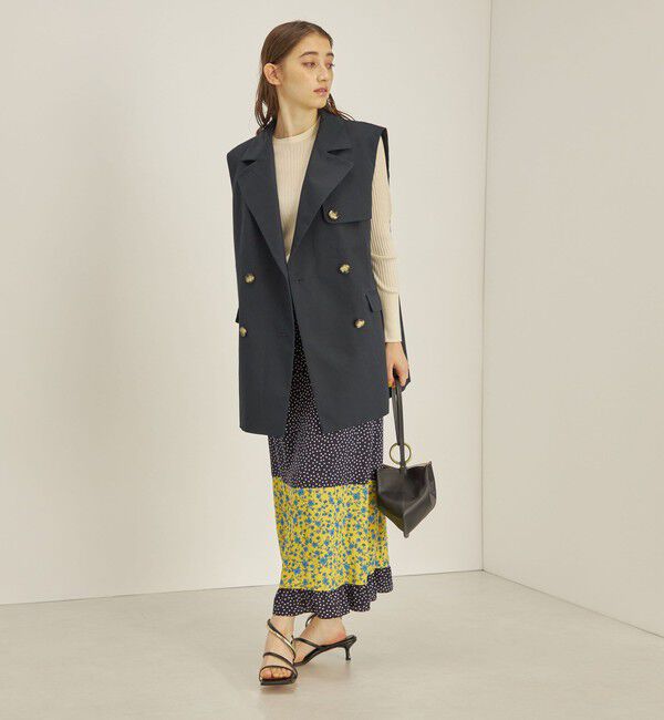 SHIPS for women「〈手洗い可能〉切替 プリント セミフレア スカート」|スカート|