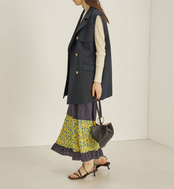 SHIPS for women「〈手洗い可能〉切替 プリント セミフレア スカート」|スカート|