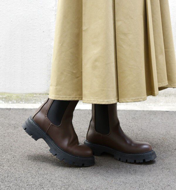 SHIPS any「【WEB限定】SHIPS any: トラックソール サイドゴア ブーツ 24FW」|ショートブーツ|