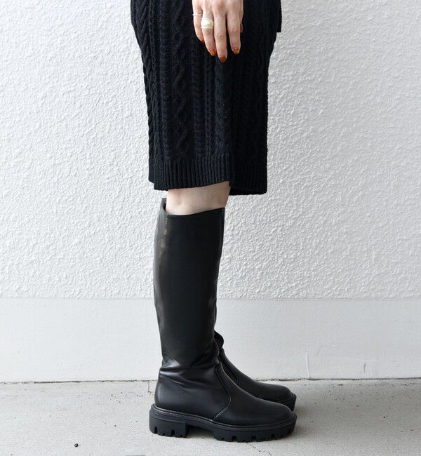 SHIPS any「【SHIPS any別注】eblouna: トラックソール ロング ブーツ」|ロングブーツ|