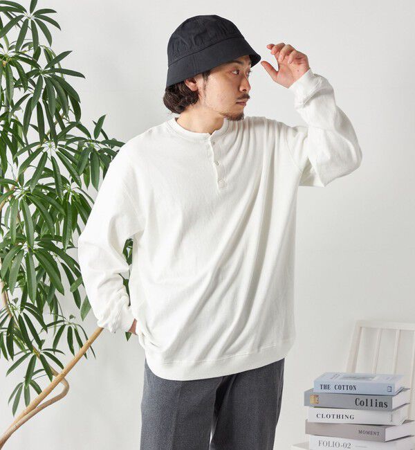 SHIPS any「SHIPS any: COTTON USA ガーメントダイ ヘビーウェイト ヘンリーネック Tシャツ (ロンT)◇」|Tシャツ・カットソー|