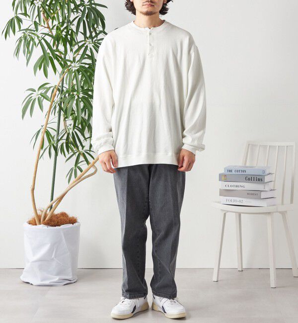 SHIPS any「SHIPS any: COTTON USA ガーメントダイ ヘビーウェイト ヘンリーネック Tシャツ (ロンT)◇」|Tシャツ・カットソー|