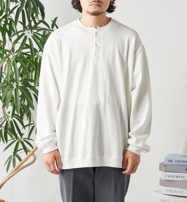 SHIPS any「SHIPS any: COTTON USA ガーメントダイ ヘビーウェイト ヘンリーネック Tシャツ (ロンT)◇」|Tシャツ・カットソー|