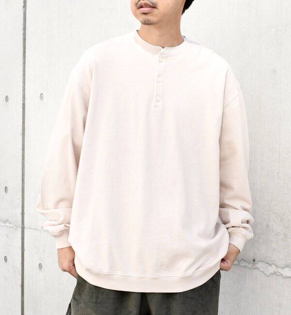 SHIPS any「SHIPS any: COTTON USA ガーメントダイ ヘビーウェイト ヘンリーネック Tシャツ (ロンT)◇」|Tシャツ・カットソー|