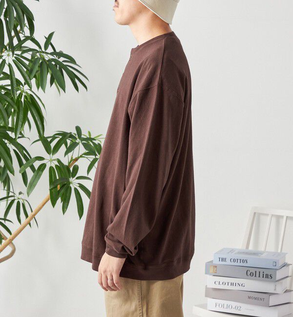 SHIPS any「SHIPS any: COTTON USA ガーメントダイ ヘビーウェイト ヘンリーネック Tシャツ (ロンT)◇」|Tシャツ・カットソー|