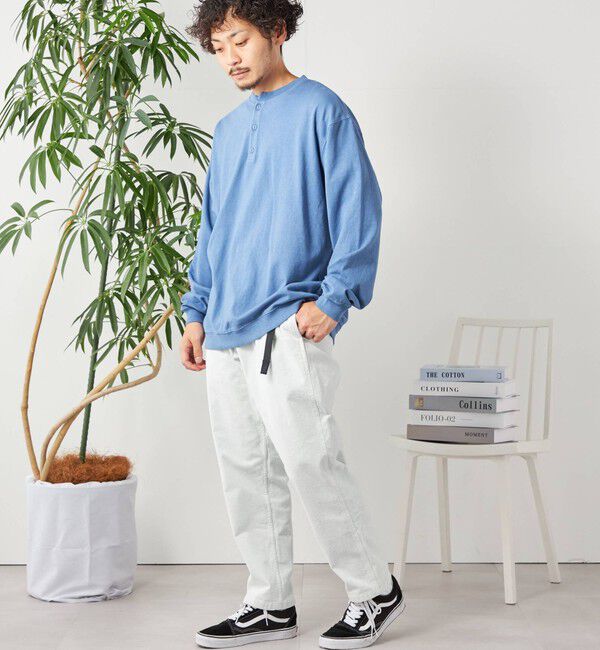 SHIPS any「SHIPS any: COTTON USA ガーメントダイ ヘビーウェイト ヘンリーネック Tシャツ (ロンT)◇」|Tシャツ・カットソー|