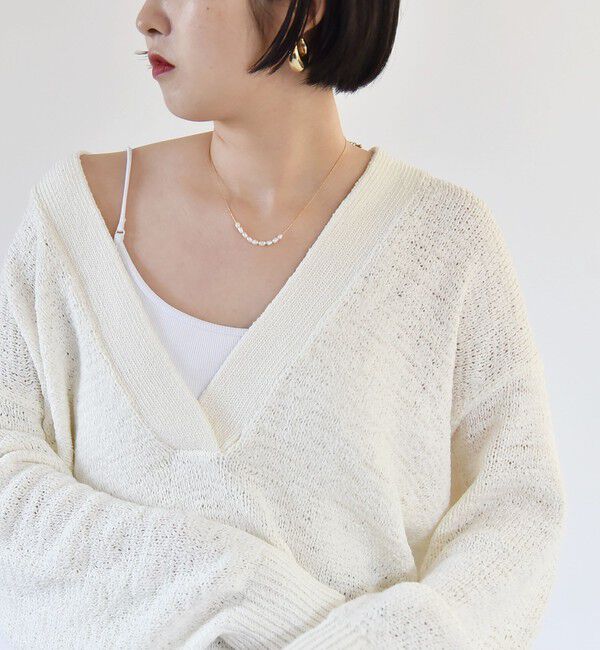 quaranciel「quaranciel:〈洗濯機可能〉バックオープン カップ付き リブ キャミソール」|インナー|オフホワイト