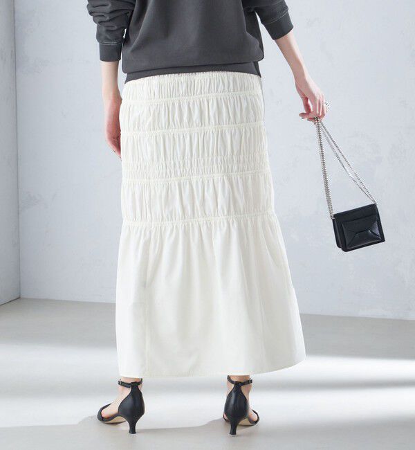 SHIPS for women「〈手洗い可能〉シャーリングギャザースカート 24SS ◇」|スカート|