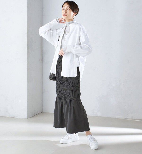 SHIPS for women「〈手洗い可能〉シャーリングギャザースカート 24SS ◇」|スカート|