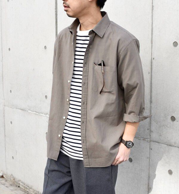 SHIPS any「SHIPS any: 〈洗濯機可能〉コットン / リネン ７分袖 レギュラー シャツ 24SS◇」|シャツ・ブラウス|