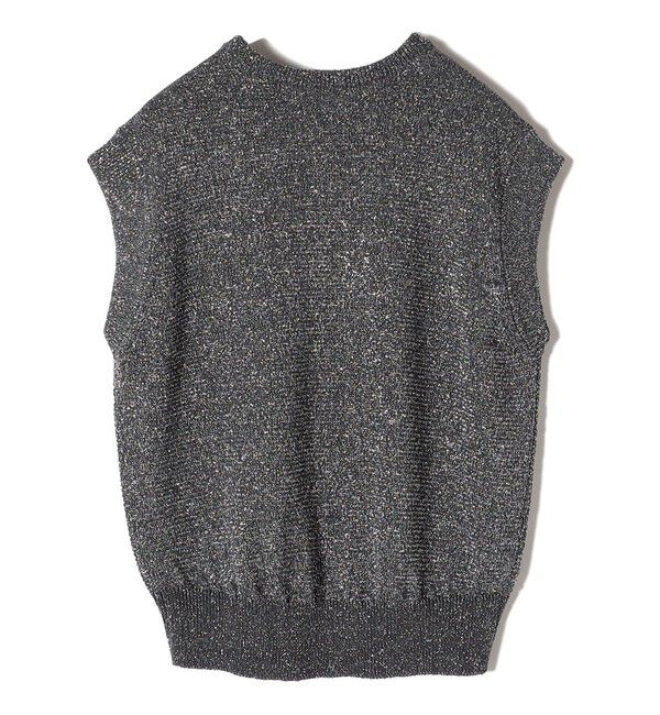 SHIPS for women「〈手洗い可能〉ラメ混 ペーパー 編地 コンビ プルオーバー ◇」|ニット・セーター|