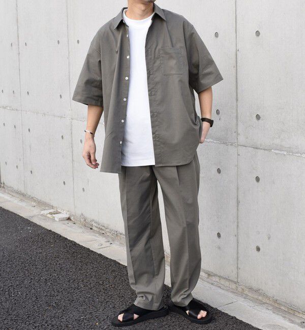 SHIPS any「SHIPS any: 〈接触冷感等〉ハイブリッドリネン 2タック パンツ (セットアップ対応)」|チノ|