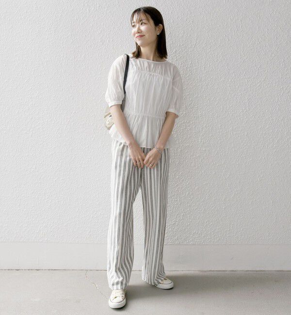 SHIPS any「SHIPS any:〈洗濯機可能〉コード リボン パフスリーブ ブラウス」|シャツ・ブラウス|