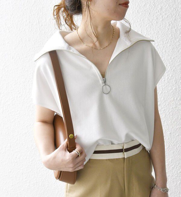 SHIPS any「SHIPS any:〈洗濯機可能〉ミニ裏毛 ハーフ ジップ フレンチ プルオーバー」|プルオーバー|