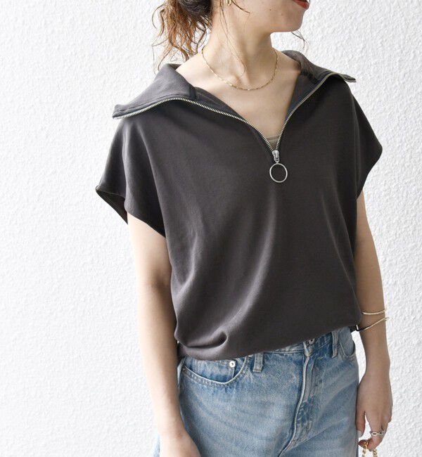 SHIPS any「SHIPS any:〈洗濯機可能〉ミニ裏毛 ハーフ ジップ フレンチ プルオーバー」|プルオーバー|