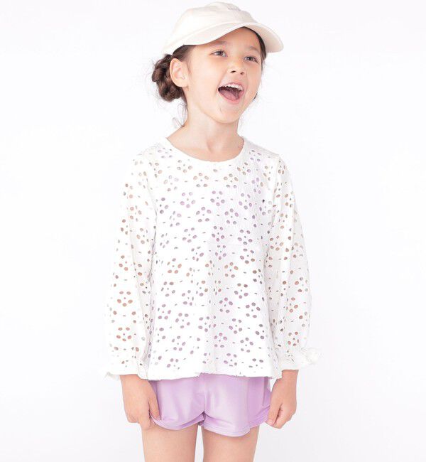 SHIPS KIDS「SHIPS KIDS:120～150cm / フラワー ラッシュガード 3点 ビキニセット」|コンビネゾン|