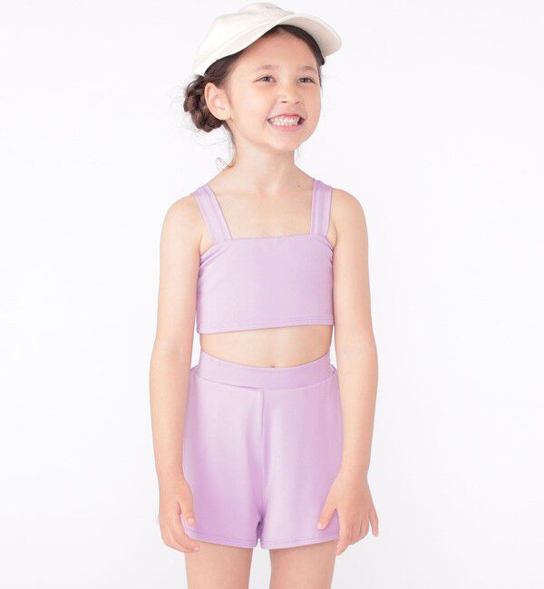 SHIPS KIDS「SHIPS KIDS:120～150cm / フラワー ラッシュガード 3点 ビキニセット」|コンビネゾン|