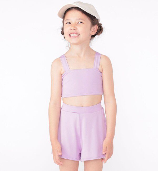 SHIPS KIDS「SHIPS KIDS:120～150cm / フラワー ラッシュガード 3点 ビキニセット」|コンビネゾン|