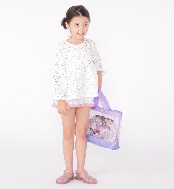 SHIPS KIDS「SHIPS KIDS:120～150cm / フラワー ラッシュガード 3点 ビキニセット」|コンビネゾン|