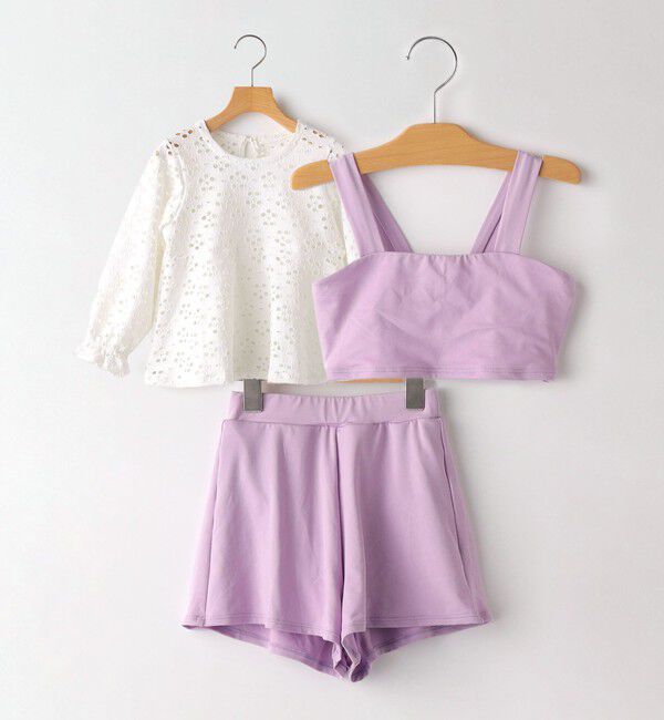 SHIPS KIDS「SHIPS KIDS:120～150cm / フラワー ラッシュガード 3点 ビキニセット」|コンビネゾン|