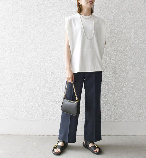 SHIPS any「《一部追加予約》SHIPS any:〈抗菌防臭/洗濯機可能〉USAコットン ラウンドヘム ノースリーブ TEE」|Tシャツ・カットソー|