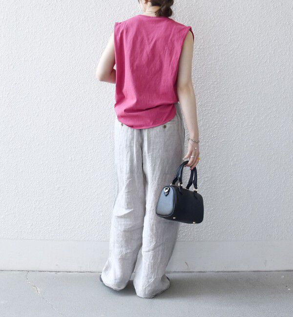 SHIPS any「《一部追加予約》SHIPS any:〈抗菌防臭/洗濯機可能〉USAコットン ラウンドヘム ノースリーブ TEE」|Tシャツ・カットソー|