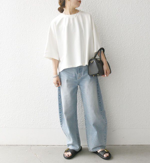 SHIPS any「【WEB限定】SHIPS any:〈洗濯機可能〉インレイ ハーフスリーブ ショートTEE」|Tシャツ・カットソー|