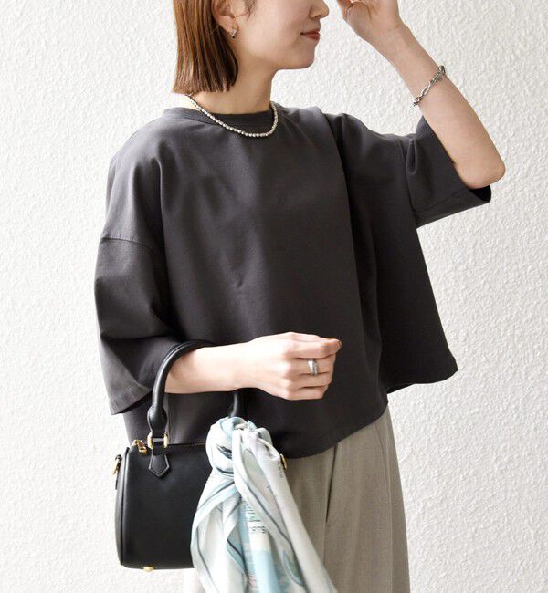 SHIPS any「【WEB限定】SHIPS any:〈洗濯機可能〉インレイ ハーフスリーブ ショートTEE」|Tシャツ・カットソー|