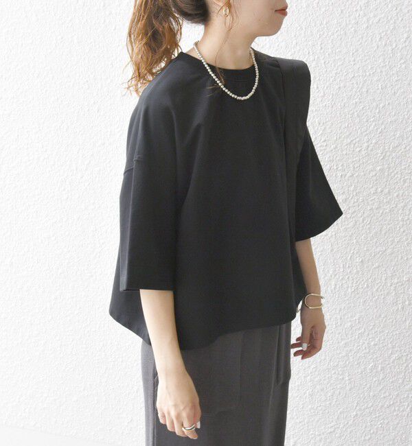 SHIPS any「【WEB限定】SHIPS any:〈洗濯機可能〉インレイ ハーフスリーブ ショートTEE」|Tシャツ・カットソー|