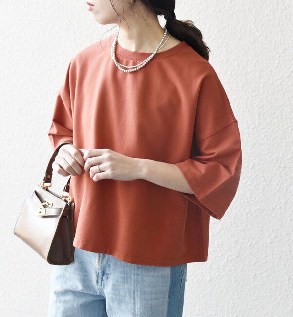 SHIPS any「【WEB限定】SHIPS any:〈洗濯機可能〉インレイ ハーフスリーブ ショートTEE」|Tシャツ・カットソー|