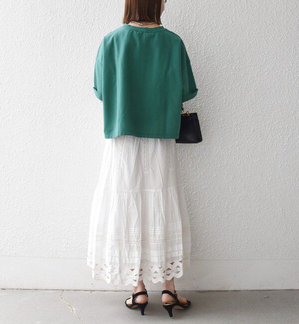 SHIPS any「【WEB限定】SHIPS any:〈洗濯機可能〉インレイ ハーフスリーブ ショートTEE」|Tシャツ・カットソー|