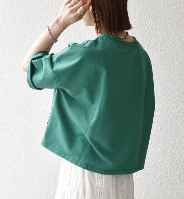 SHIPS any「【WEB限定】SHIPS any:〈洗濯機可能〉インレイ ハーフスリーブ ショートTEE」|Tシャツ・カットソー|