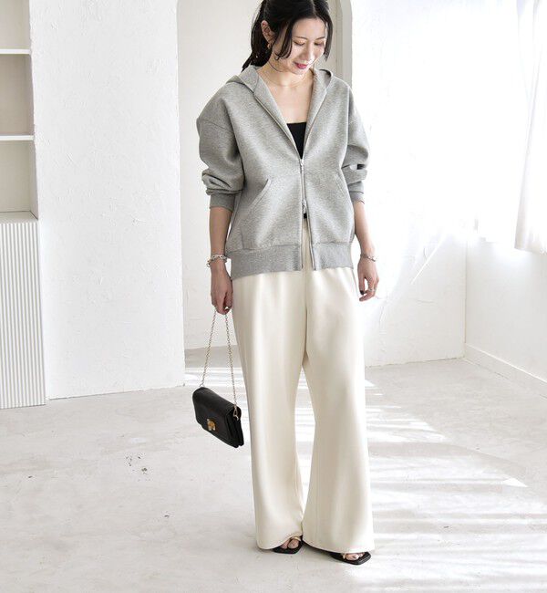 quaranciel「quaranciel:〈洗濯機可能〉ポンチ ダブルジップ スウェット パーカー」|パーカー|